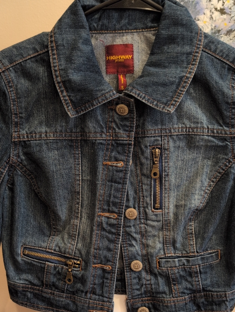 Highway Jeans Women's Indigo Blue Denim Jacket with Zips